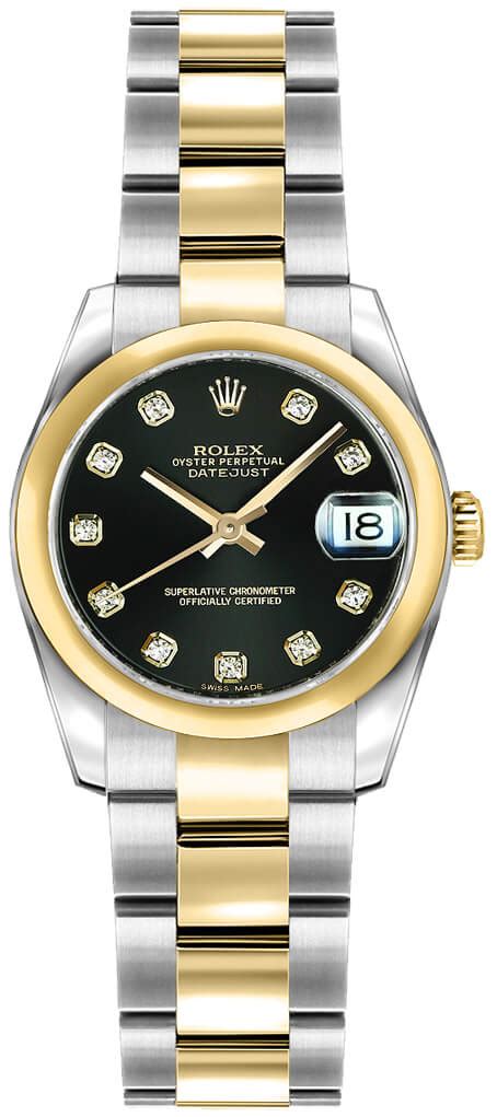 rolex lady-datejust 26 black dial oyster bracelet watch 179163 179163-blkso|Rolex lady price.